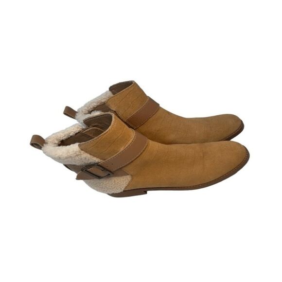 kelsi Dagger Sherpa suede moto bpots size 7 Anthropology - Picture 1 of 11
